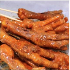 Grilled spicy chicken feet